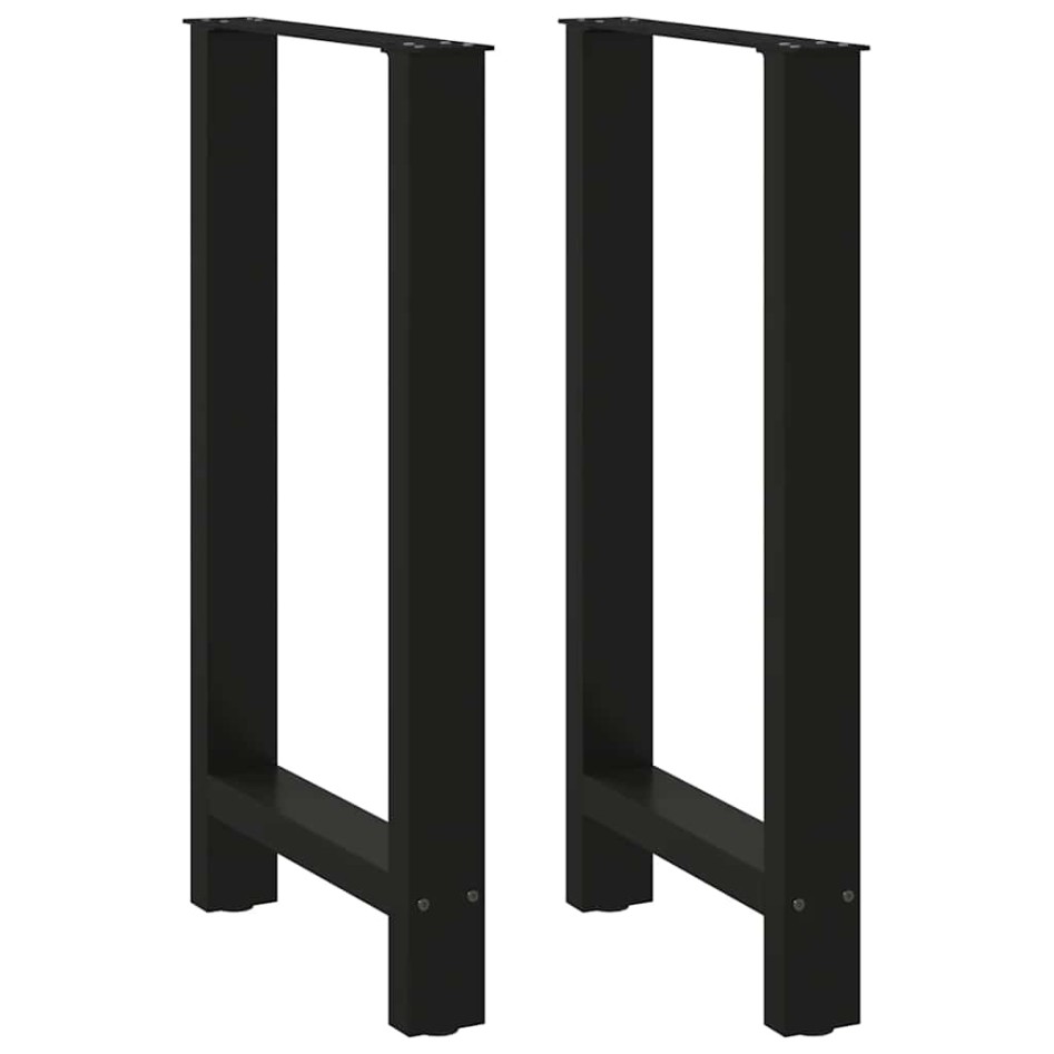 Patas de mesa de centro acero negro 2 uds 40x(90-91)