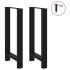 Patas de mesa de centro acero negro 2 uds 40x(90-91)
