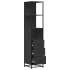 Armario de baño madera contrachapada negro 35x37,5x166