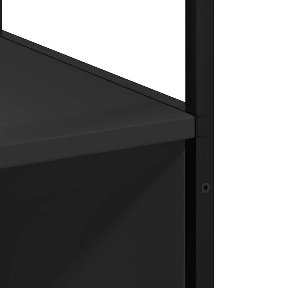 Armario de baño madera contrachapada negro 35x37,5x166