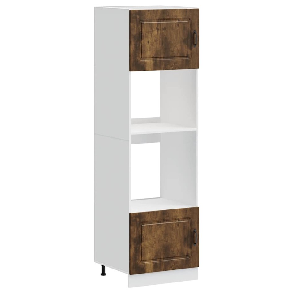 Armarios para horno 2 uds Lucca roble ahumado madera