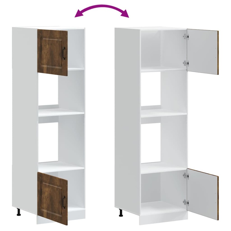 Armarios para horno 2 uds Lucca roble ahumado madera