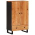 Aparador con cajón hierro y madera maciza acacia 60x33x100