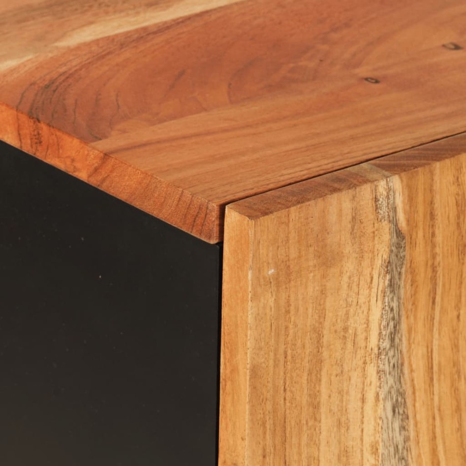 Aparador con cajón hierro y madera maciza acacia 60x33x100