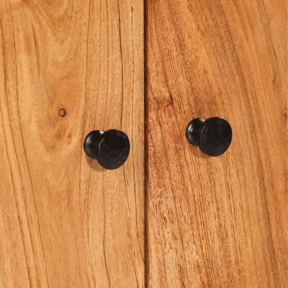 Aparador con cajón hierro y madera maciza acacia 60x33x100