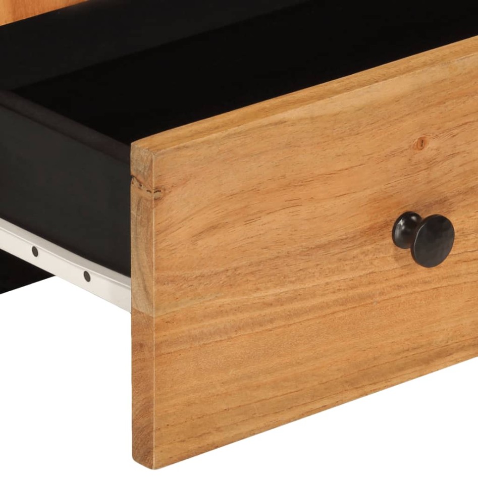 Aparador con cajón hierro y madera maciza acacia 60x33x100