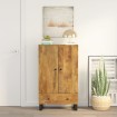 Aparador con cajón hierro y madera maciza mango 60x33x100 cm