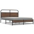 Estructura de cama sin colchón metal marrón roble 160x200