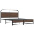 Estructura de cama sin colchón metal marrón roble 160x200