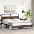 Estructura de cama sin colchón metal marrón roble 160x200