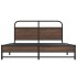 Estructura de cama sin colchón metal marrón roble 160x200