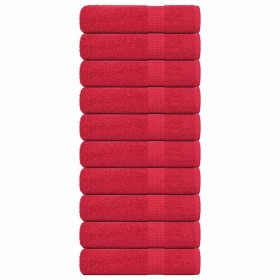 Toallas de baño 10 uds rojo 100x150 cm 360 gsm 100%