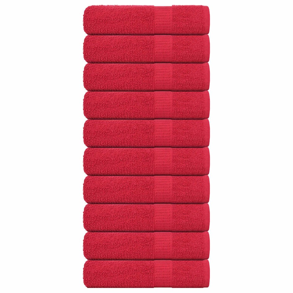 Toallas de baño 10 uds rojo 100x150 cm 360 gsm 100%