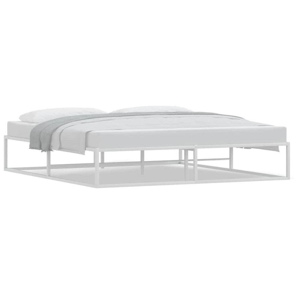 Estructura de cama sin colchón metal blanco 180x200