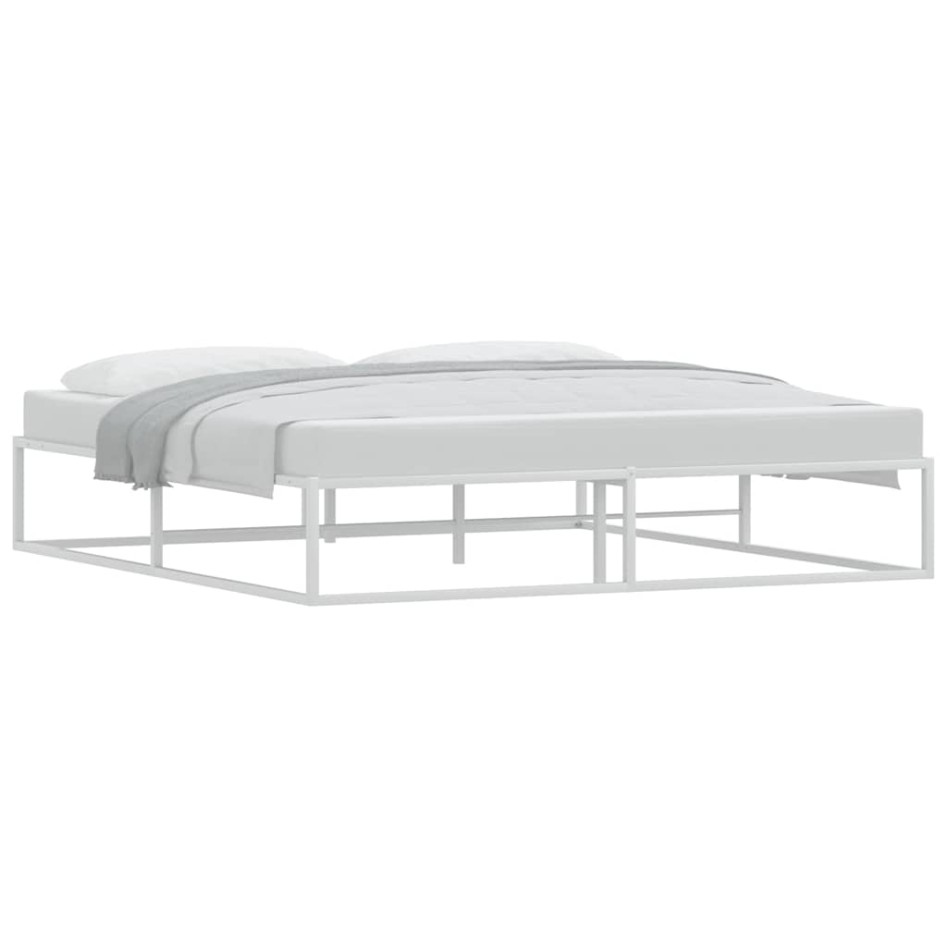 Estructura de cama sin colchón metal blanco 180x200