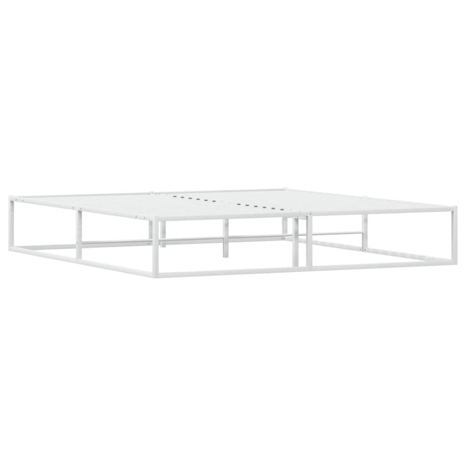 Estructura de cama sin colchón metal blanco 180x200