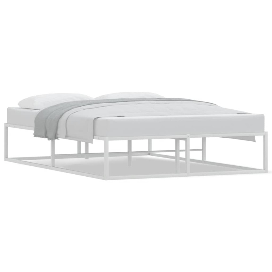 Estructura cama sin colchón metal blanco 140x200