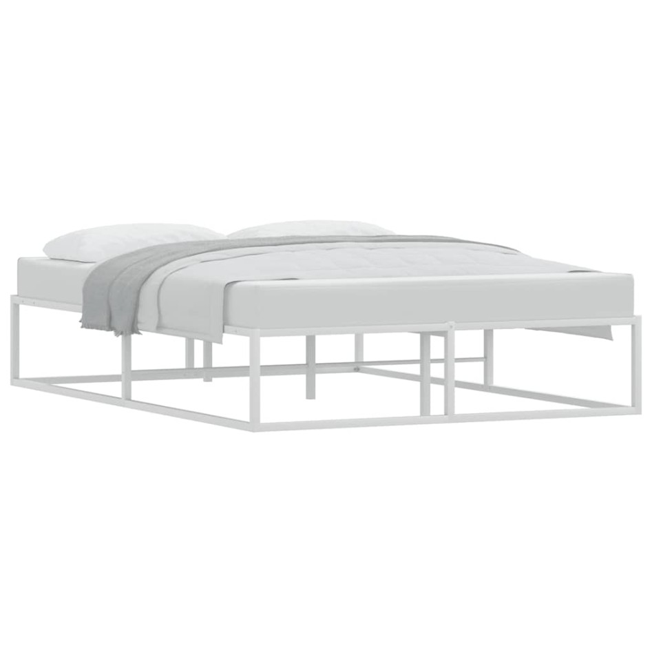 Estructura cama sin colchón metal blanco 140x200