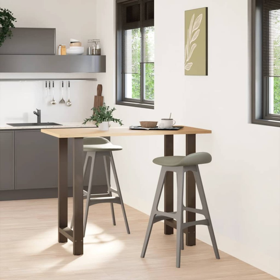 Patas para mesa de centro de acero natural 2 uds