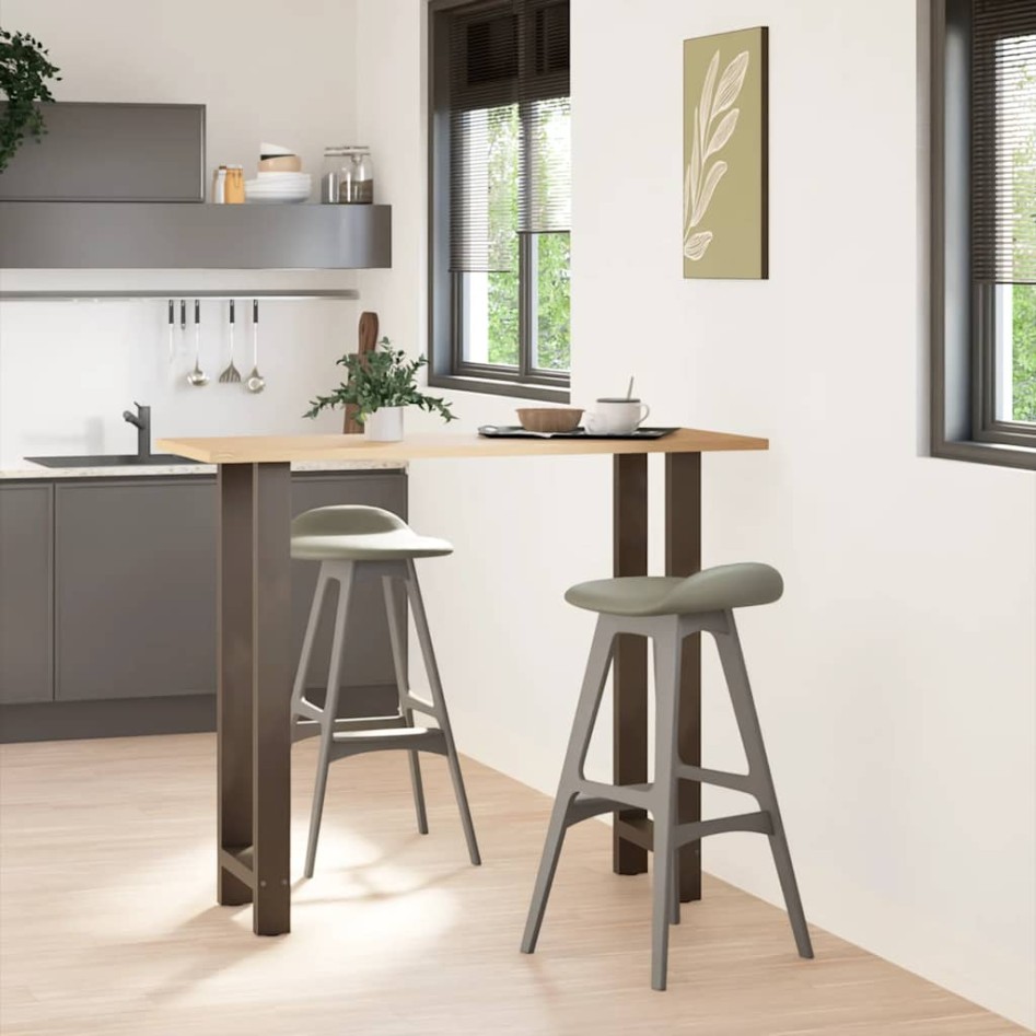 Patas para mesa de centro de acero natural 2 uds