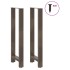 Patas para mesa de centro de acero natural 2 uds
