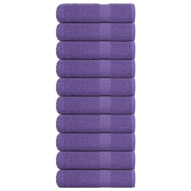 Toallas de baño 10 uds morado 100x150 cm 360 gsm 100%