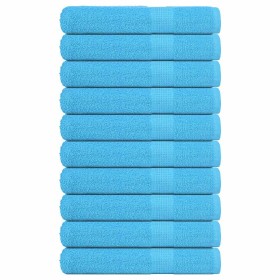 Toallas 10 uds 100% algodón turquesa 100x200 cm 360