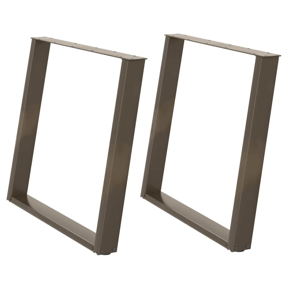 Patas mesa comedor forma U 2uds acero natural 100x(72-73)