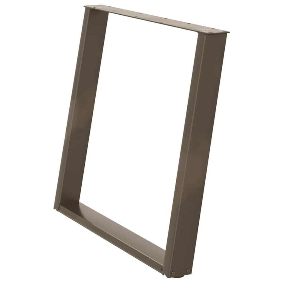 Patas mesa comedor forma U 2uds acero natural 100x(72-73)