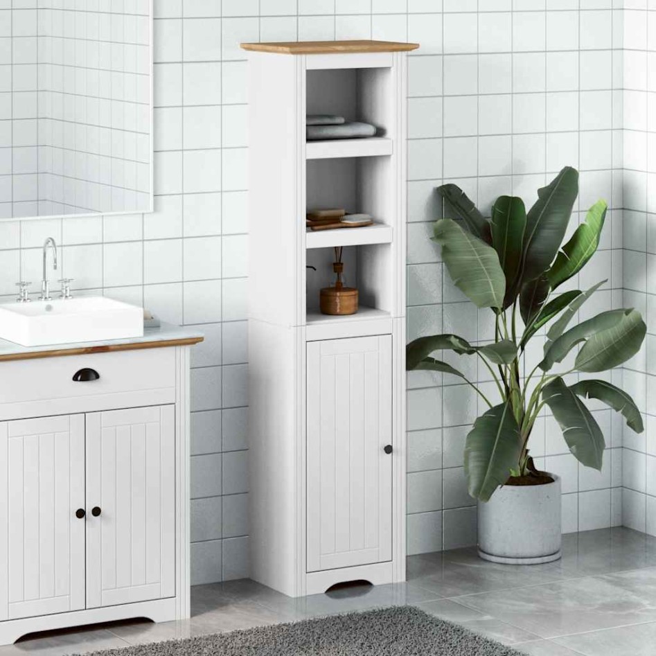 Mueble de baño BODO blanco y marrón 44x30x160