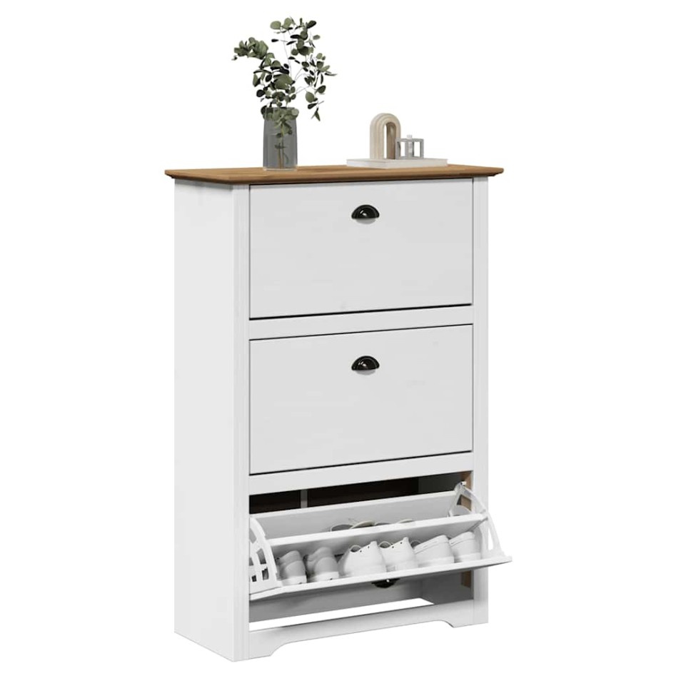 Zapatero BODO blanco y marrón 80x35x118