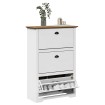 Zapatero BODO blanco y marrón 80x35x118 cm