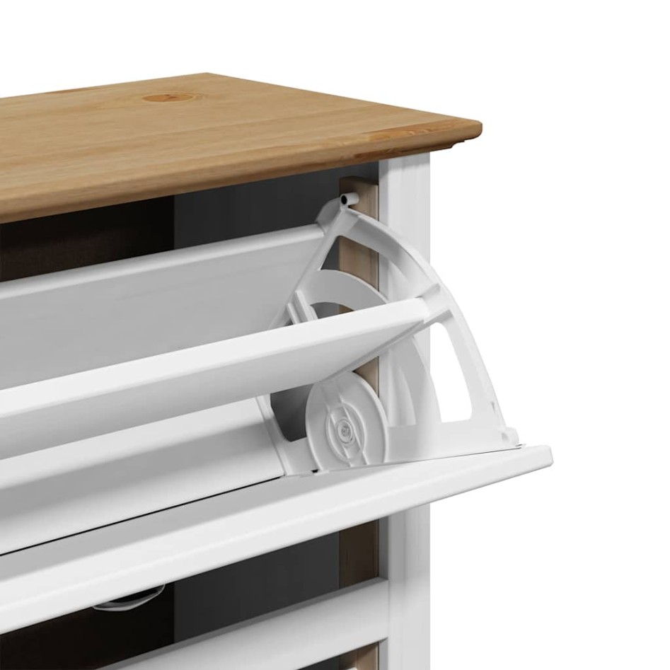 Zapatero BODO blanco y marrón 80x35x118