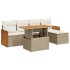 Set sofás jardín y cojines 6 pzas ratán sintético acacia