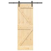 Puerta corredera con herrajes madera maciza de pino 70x210 cm