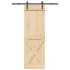 Puerta corredera con herrajes madera maciza de pino 70x210