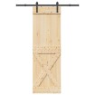Puerta corredera con herrajes madera maciza de pino 70x210 cm