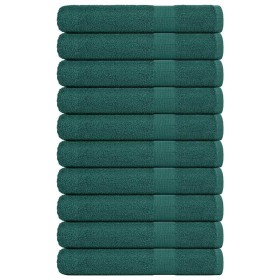 Toallas de sauna 10 uds 100% algodón verde 80x200 cm 360