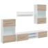 Muebles de TV 5 piezas con iluminación LED roble