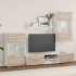 Muebles de TV 5 piezas con iluminación LED roble