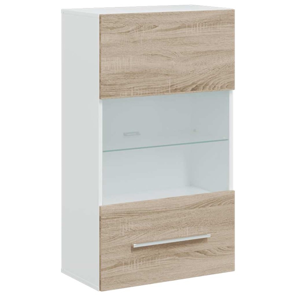 Muebles de TV 5 piezas con iluminación LED roble