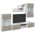 Muebles para TV 5 piezas con iluminación LED gris