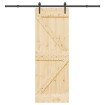 Puerta corredera con herrajes madera maciza de pino 70x210 cm