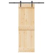 Puerta corredera con herrajes madera maciza de pino 70x210 cm