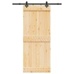 Puerta corredera con herrajes madera maciza de pino 85x210 cm