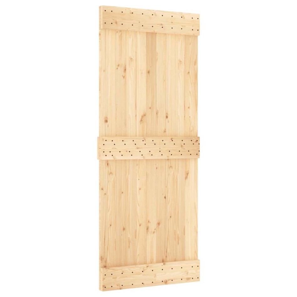 Puerta corredera con herrajes madera maciza de pino 85x210