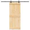 Puerta corredera con herrajes madera maciza de pino 85x210 cm