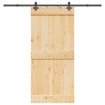 Puerta corredera con herrajes madera maciza de pino 95x210 cm