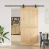Puerta corredera con herrajes madera maciza de pino 95x210