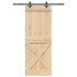 Puerta corredera con herrajes madera maciza de pino 85x210
